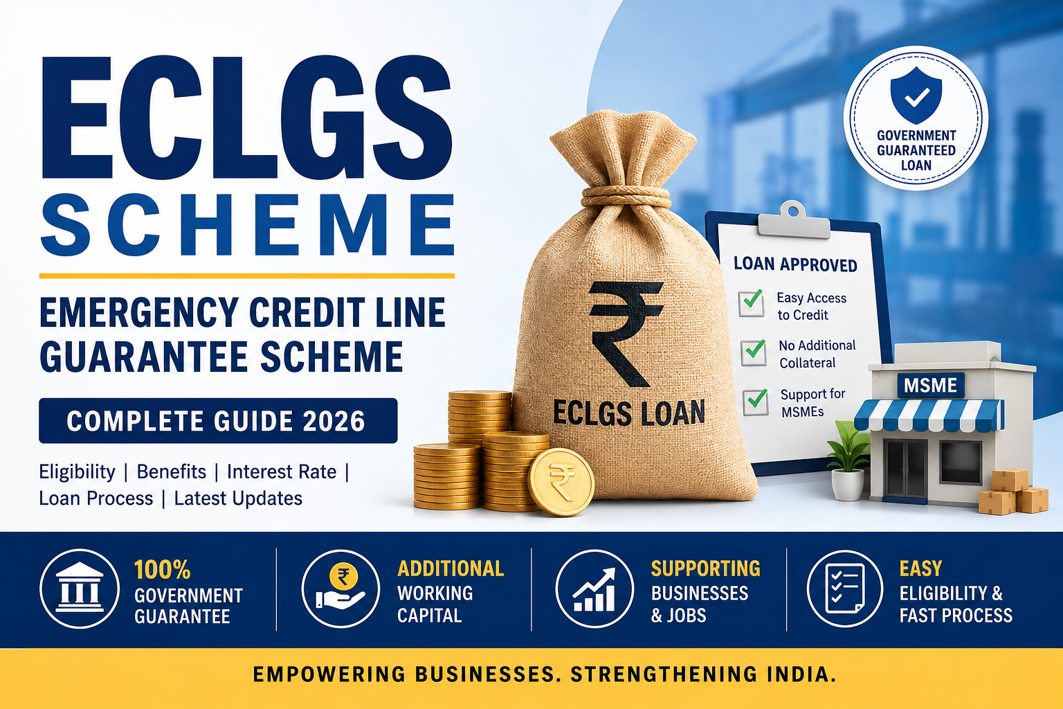 ECLGS Scheme (Emergency Credit Line Guarantee Scheme): Eligibility, Benefits, Loan Apply Process & Latest Updates 2026